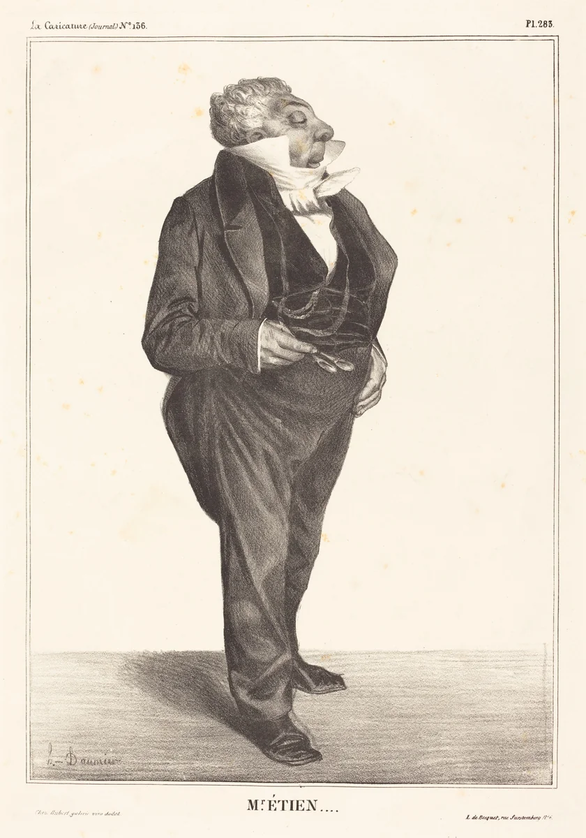 Charles Guillaume Étienne by Honoré Daumier, print, 1833