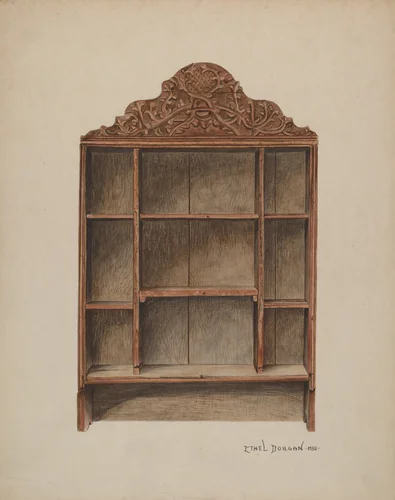 Hand Carved Cabinet by Ethel Dougan, index of american design, 1938