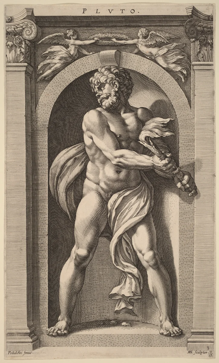 Pluto by Hendrick Goltzius
Polidoro da Caravaggio, print, 1592