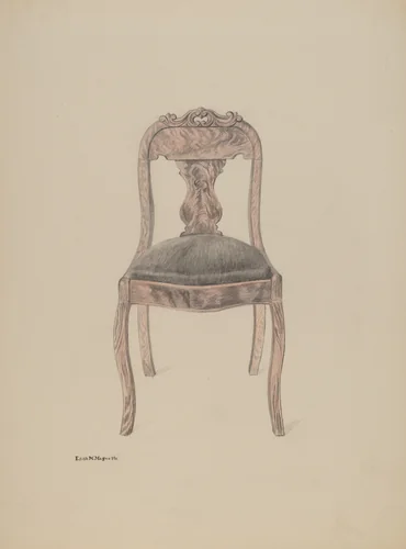 Fiddle-back Chair by Edith Magnette, index of american design, 1937