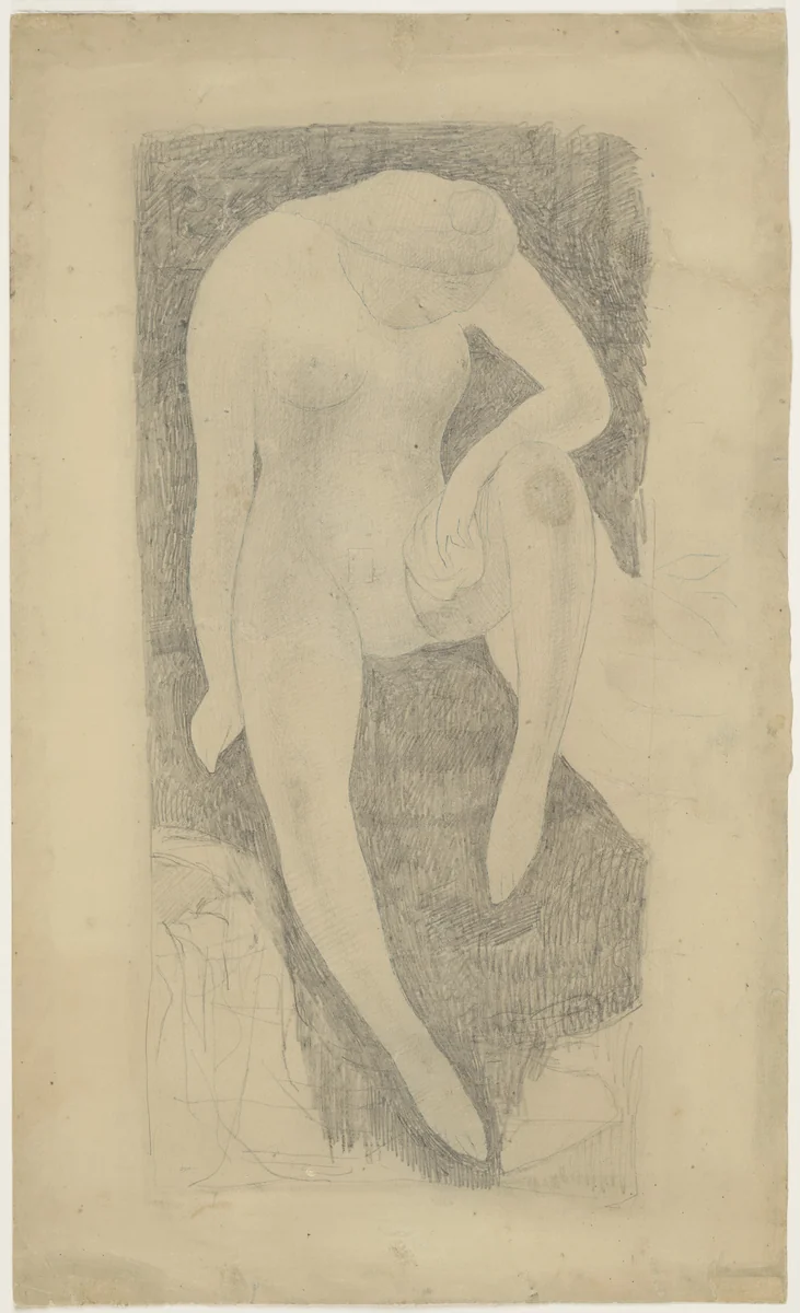 Seated Nude by Elie Nadelman, drawing, 1916