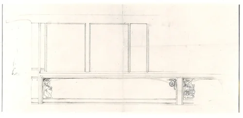 Pullman Car Interior Elevation Sketch by Solon Spencer Beman, drawing, 1887-1899
