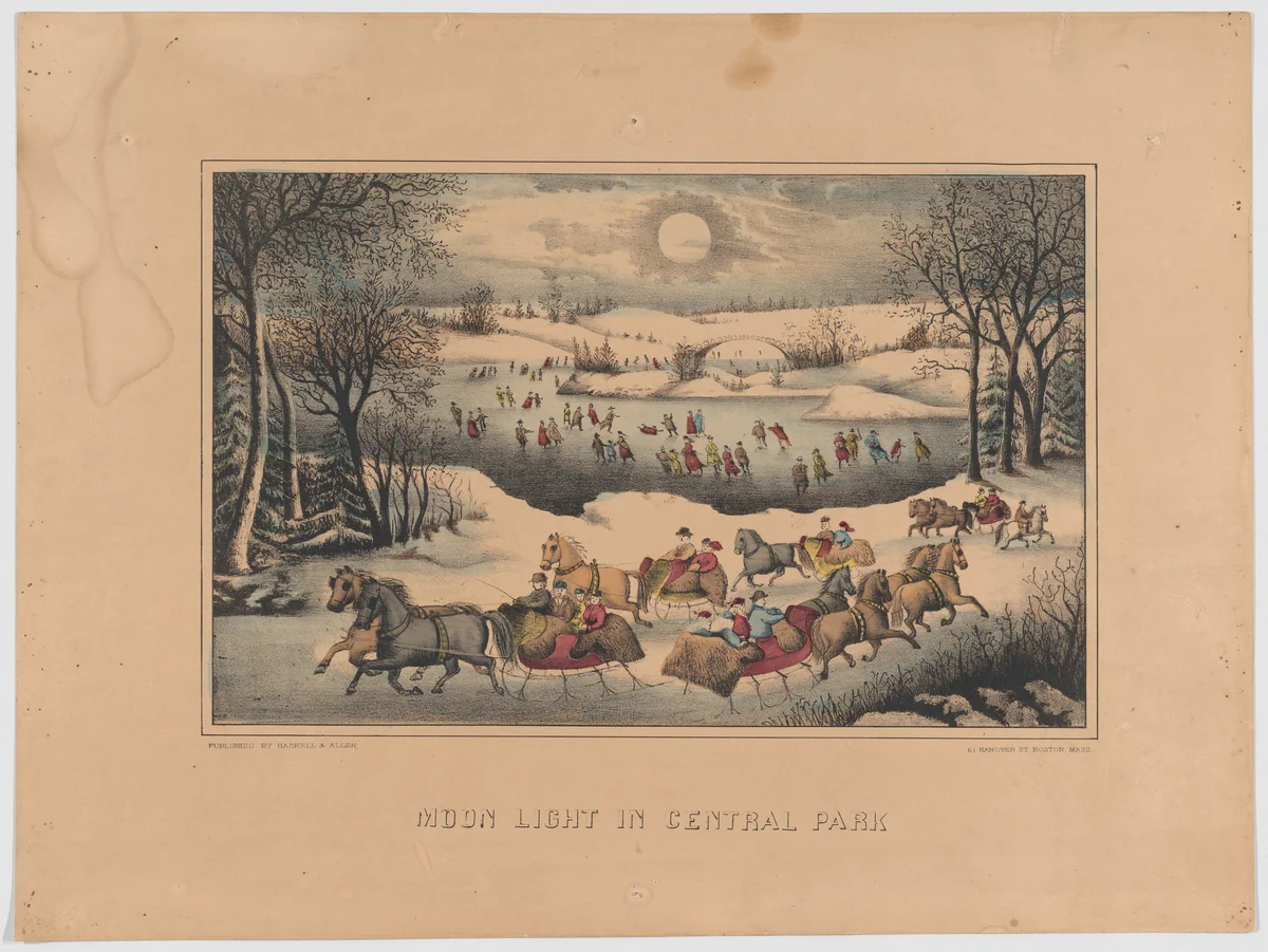 Moon Light in Central Park by Haskell and Allen, print, 1866-1880