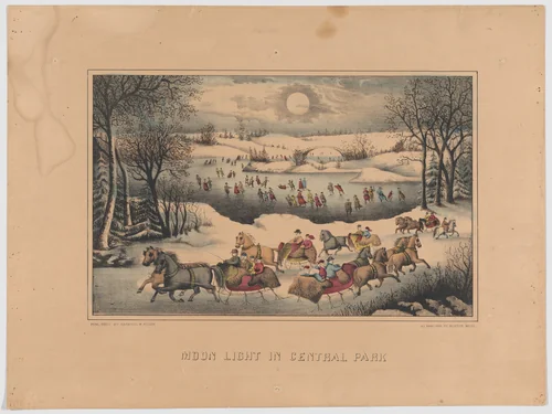 Moon Light in Central Park by Haskell and Allen, print, 1866-1880
