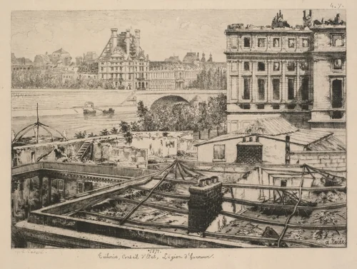 Tuileries, Conseil d'Etat, Legion d'honeur by Alfred Taiée, print, 1871