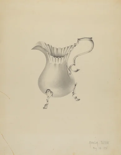 Silver Creamer by Amelia Tuccio, index of american design, 1935-1942