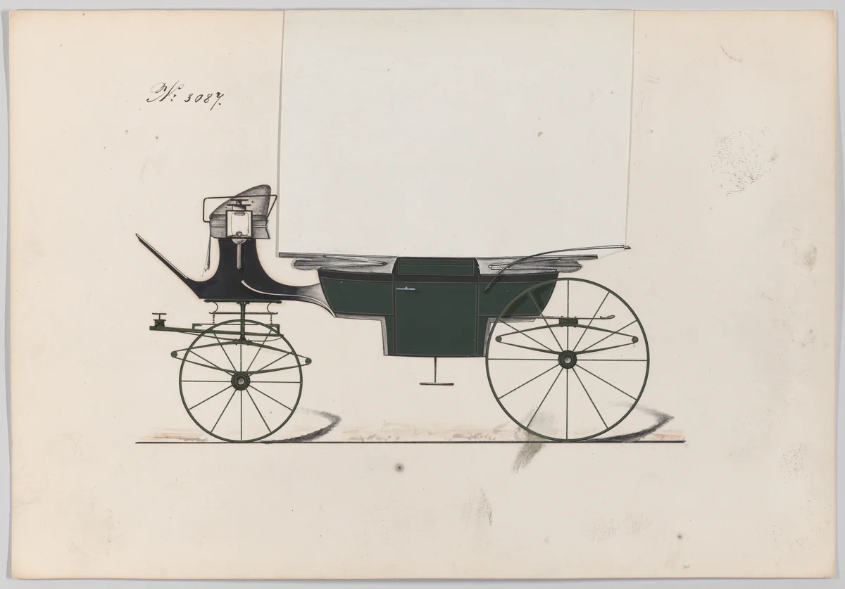 Design for Landau, No. 3087 by Brewster & Co., drawing, 1875