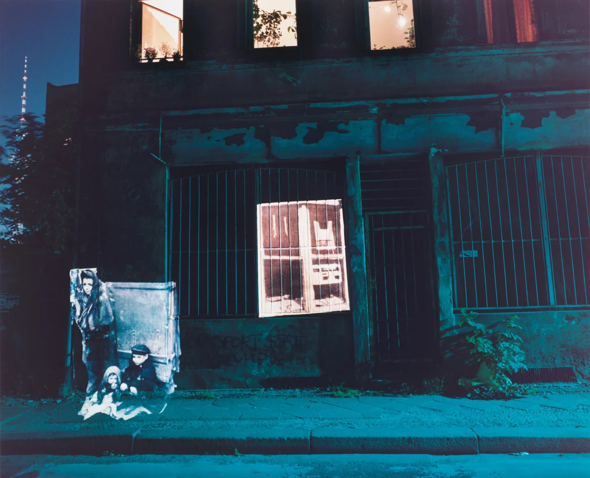 Mulackstrasse 32: Slide Projections of Former Jewish Residents and Hebrew Reading Room, 1932, Berlin by Shimon Attie, photograph, 1992