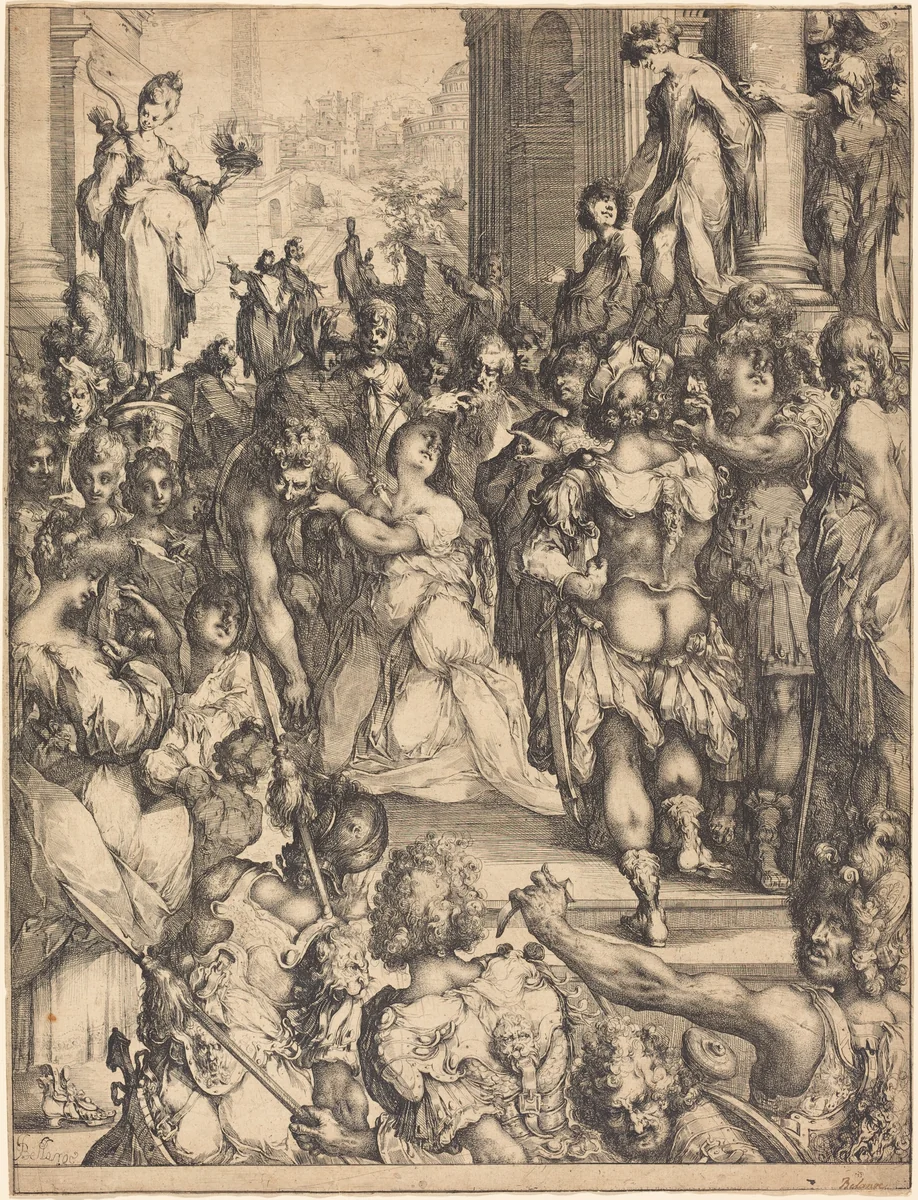 Martyrdom of Saint Lucy by Jacques Bellange, print, 1594-1616