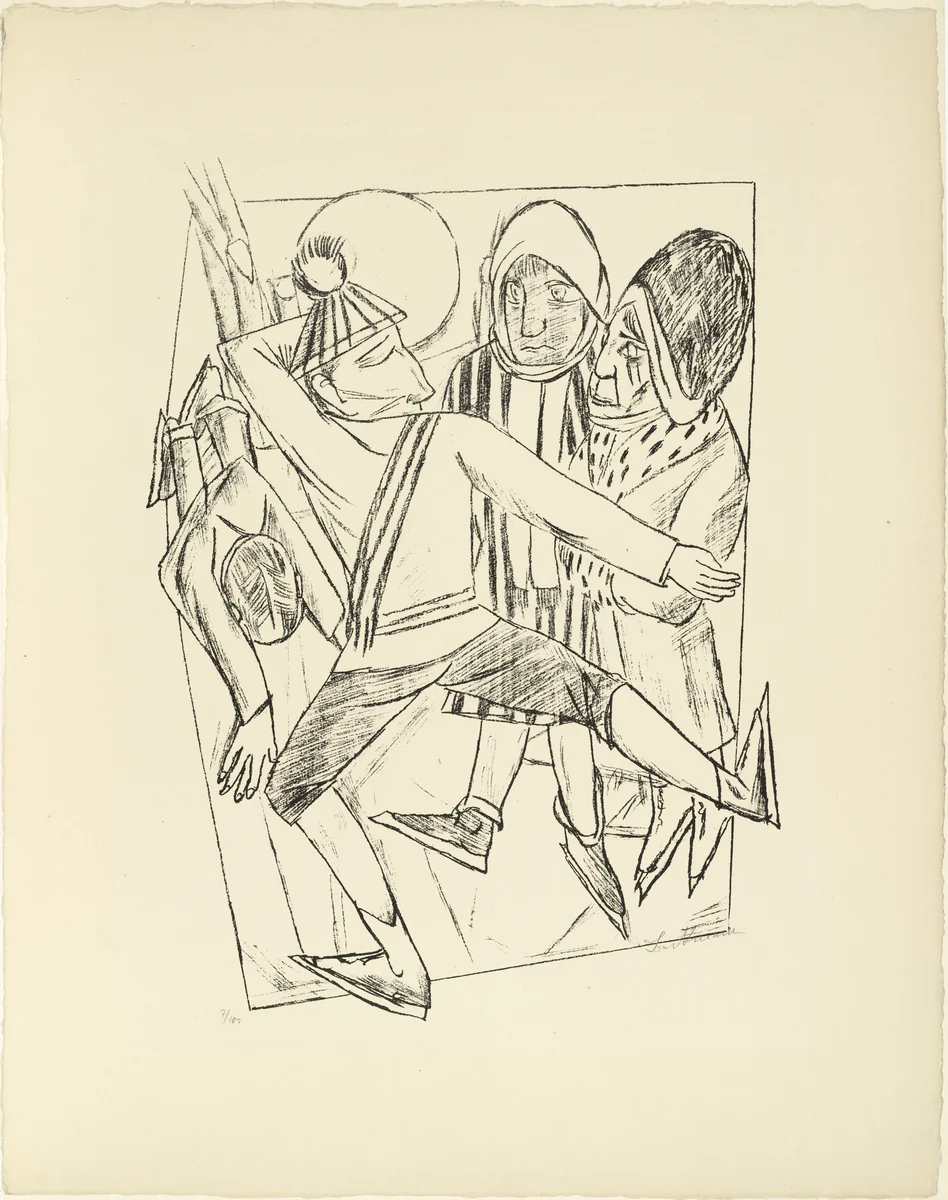 The Ice Skater (Der Schlittschuhläufer) fromTrip to Berlin 1922 (Berliner Reise 1922) by Max Beckmann, print, 1922