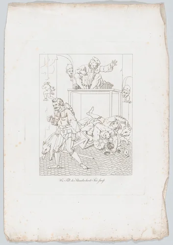 Wie Till die Schneider duch Saüe straft (How Till Eugenspiegel Punished the Tailors) by Johann Heinrich Lips, print, 1806