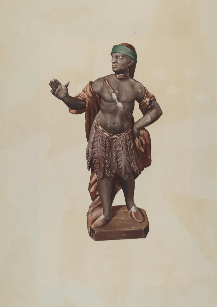 Cigar Store Indian by Rosamond P. Gray, index of american design, 1935-1942