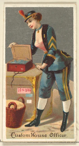 Custom House Officer, from the Occupations for Women series (N166) for Old Judge and Dogs Head Cigarettes by Goodwin & Company, print, 1887