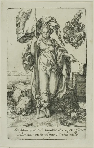 Temperance, from the Virtues by Heinrich Aldegrever, print, 1552