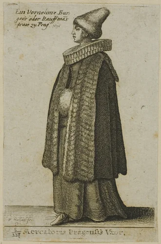 Bohemian Woman of Good Quality by Wenceslaus Hollar, print, 1642