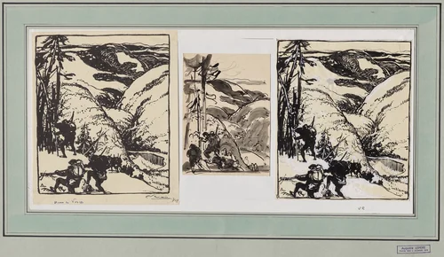 Dans les Vosges by Auguste Louis Lepère, drawing, 1914