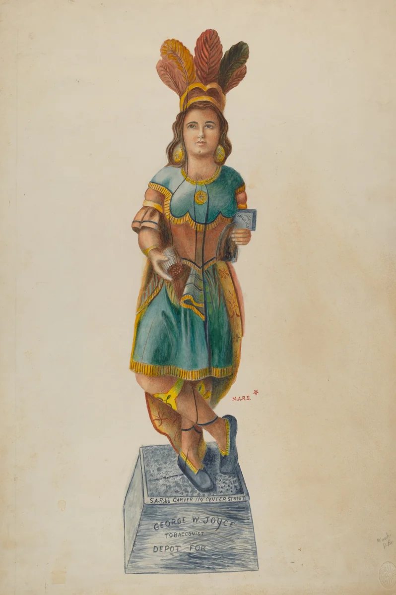 Cigar Store Indian by American 20th Century, index of american design, 1935-1942