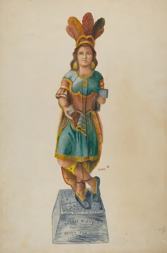 Cigar Store Indian by American 20th Century, index of american design, 1935-1942