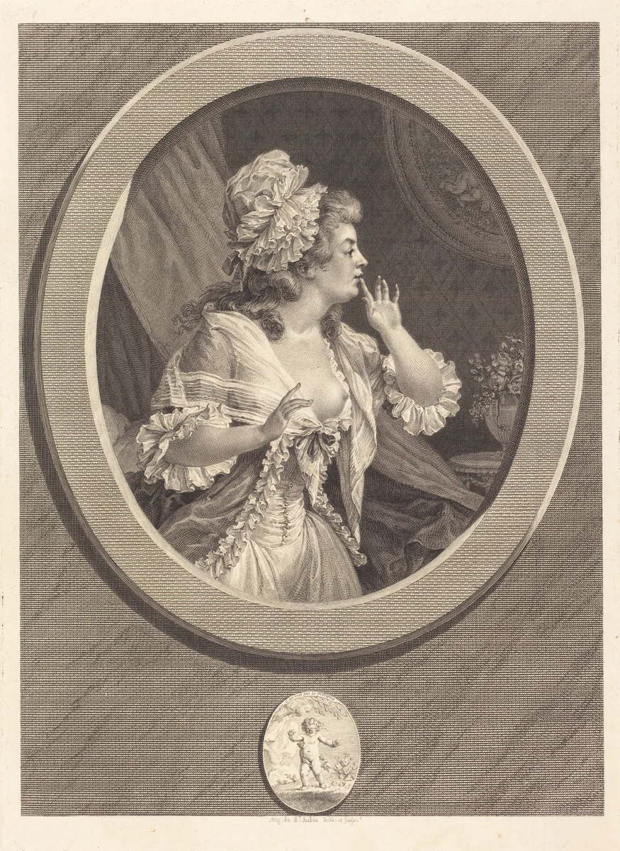 Au moins soyez discret (At Least Be Discreet!) by Augustin de Saint-Aubin, print, 1789