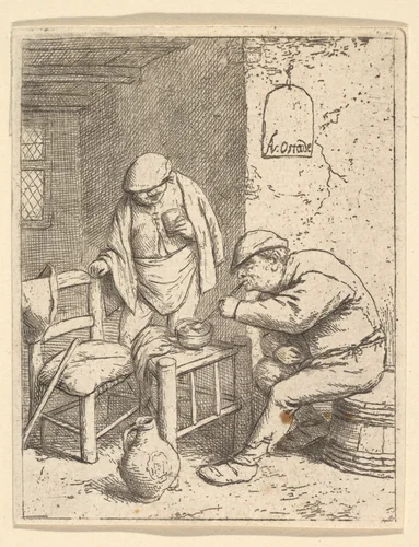 The Smoker and the Drinker by Adriaen van Ostade, print, 1682