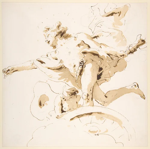 Apollo Standing in His Chariot by Giovanni Battista Tiepolo, drawing, 1696-1770