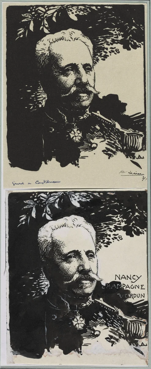 Général de Castelneau by Auguste Louis Lepère, drawing, 1914