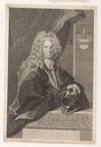 Portret van Valentin Voit von Salzburg by Martin Bernigeroth, print, 1722-1733