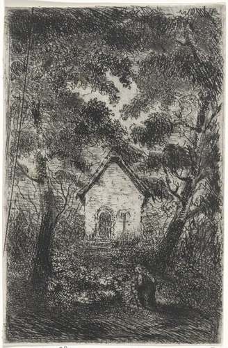 Kapel in het bos by Arnoud Schaepkens, print, 1831-1904