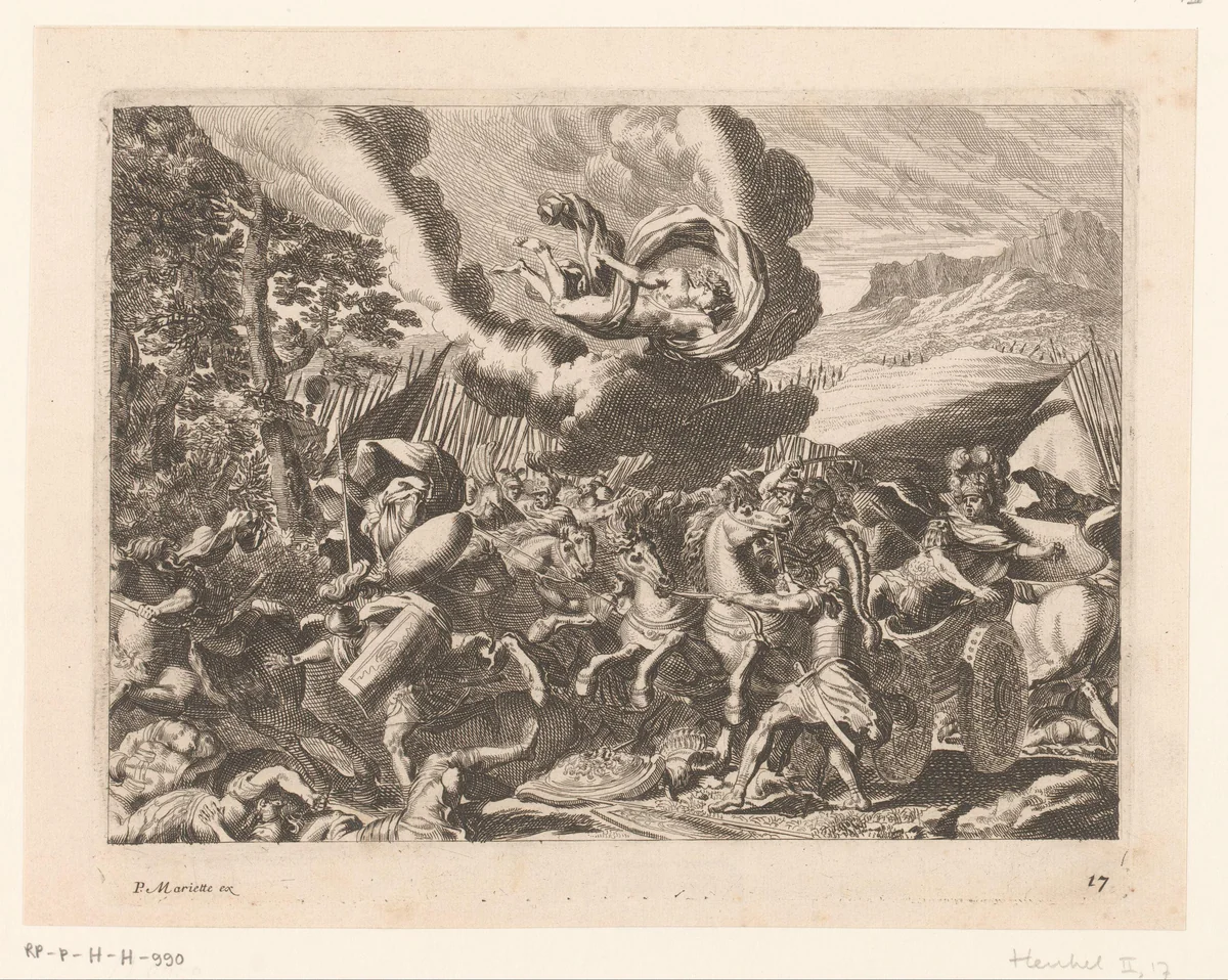 Apollo doodt Diomedes by Jean Lepautre, print, 1628-1682