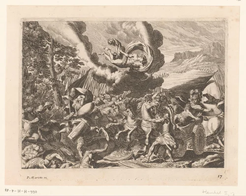 Apollo doodt Diomedes by Jean Lepautre, print, 1628-1682