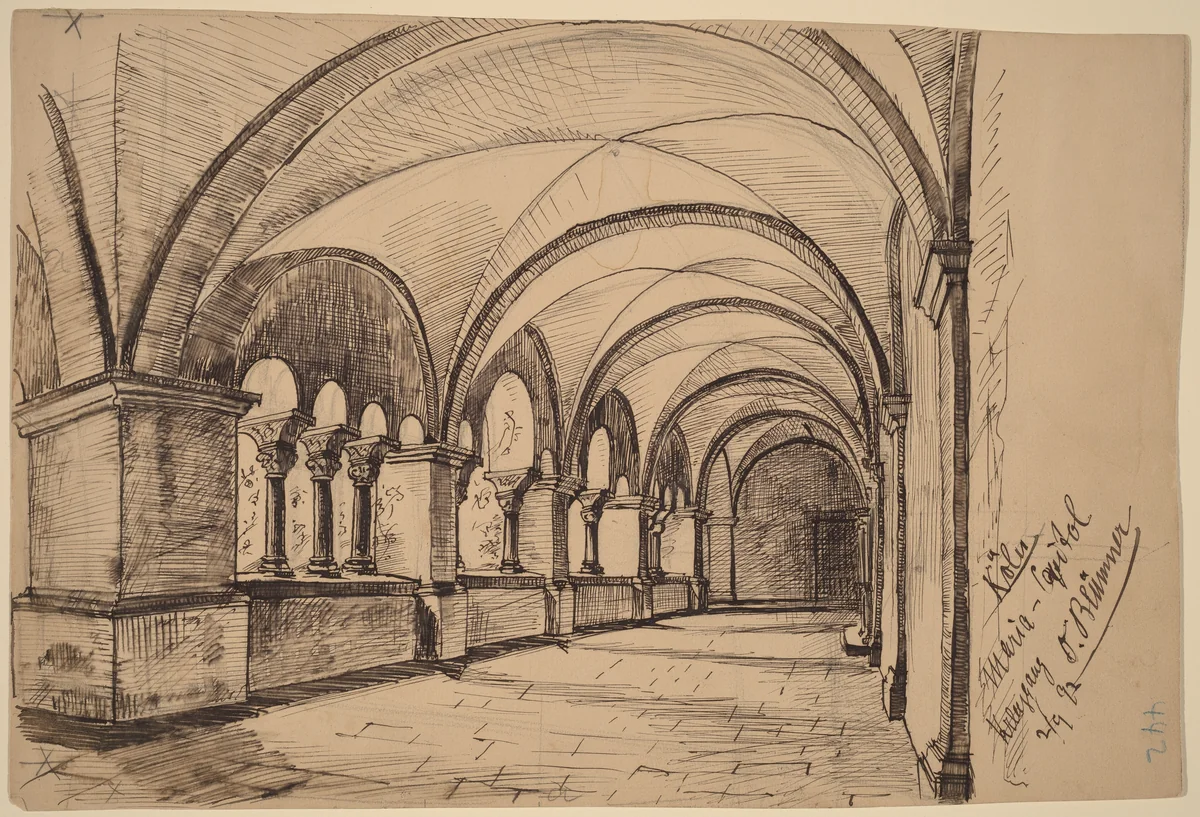Koln, Maria-Capitol by Oscar F. Bluemner, drawing, 1892