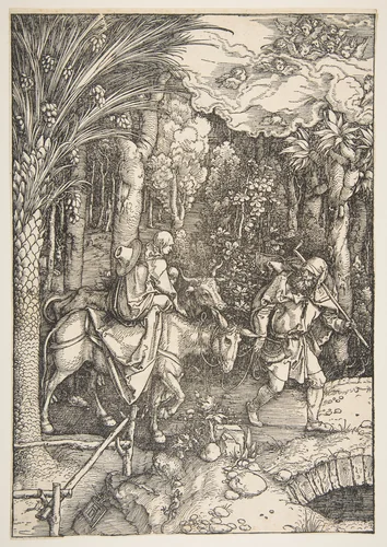 The Flight into Egypt, from The Life of the Virgin, from the Latin Edition by Albrecht Dürer, print, 1511