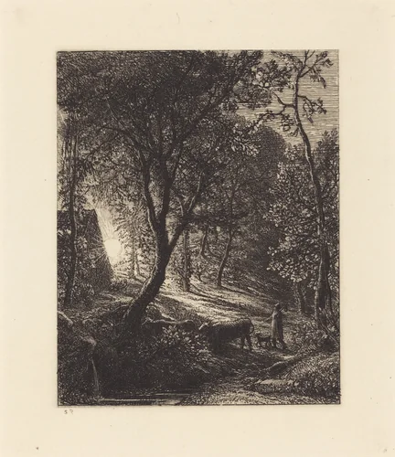 The Herdsman's Cottage by Samuel Palmer, print, 1850