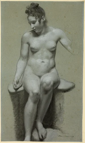 Seated Female Nude by Pierre-Paul Prud'hon, drawing, 1778-1823