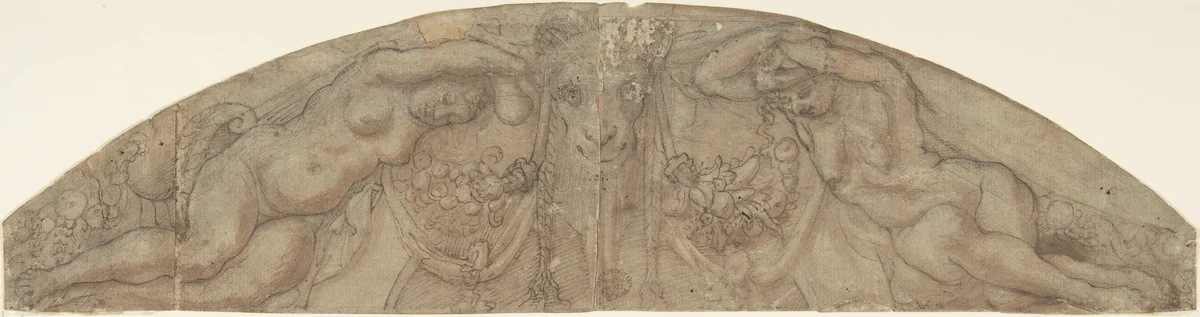 Design for a Lunette by anonymous, drawing, 1500-1600