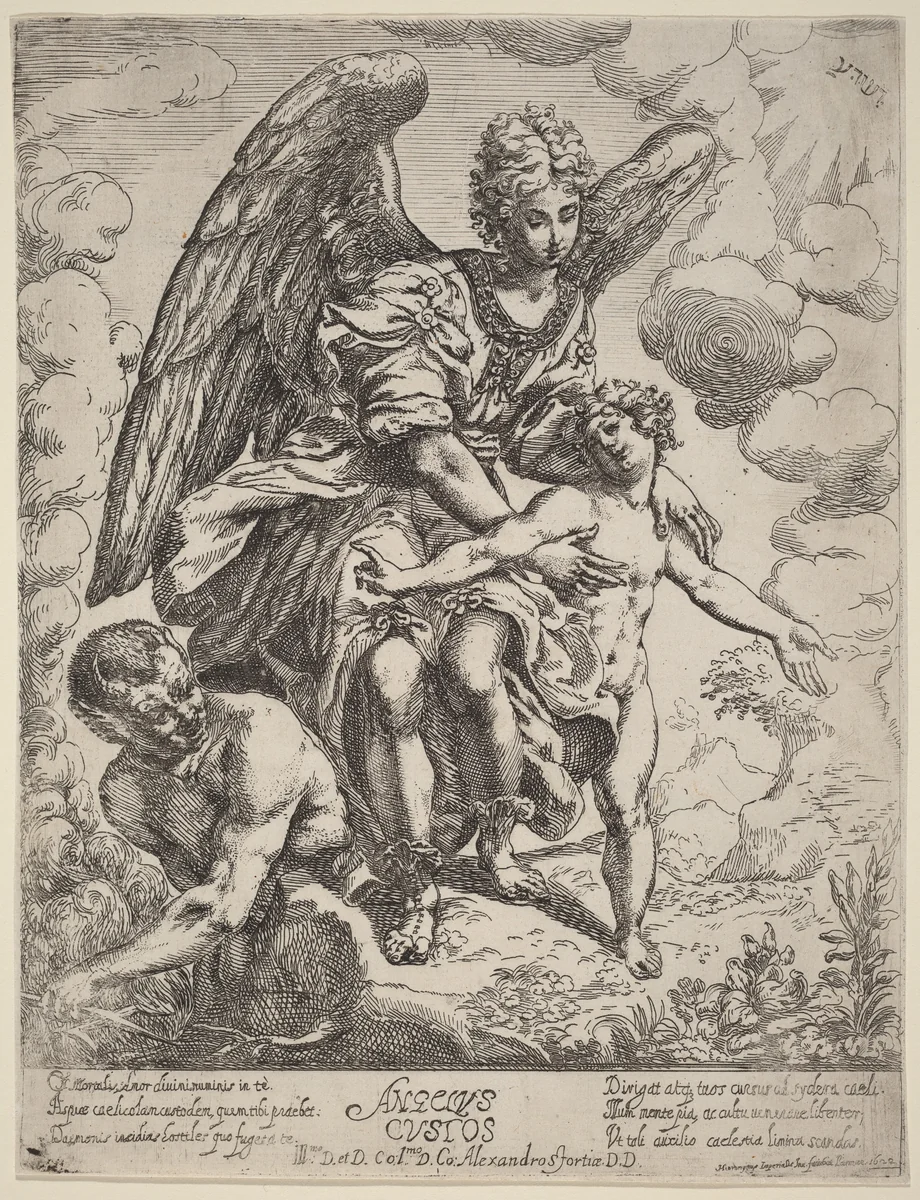 Guardian Angel by Girolamo Imperiale, print, 1622