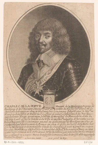 Portret van Armand-Charles de La Porte de La Meilleraye by Pierre Daret, print, 1652-1656
