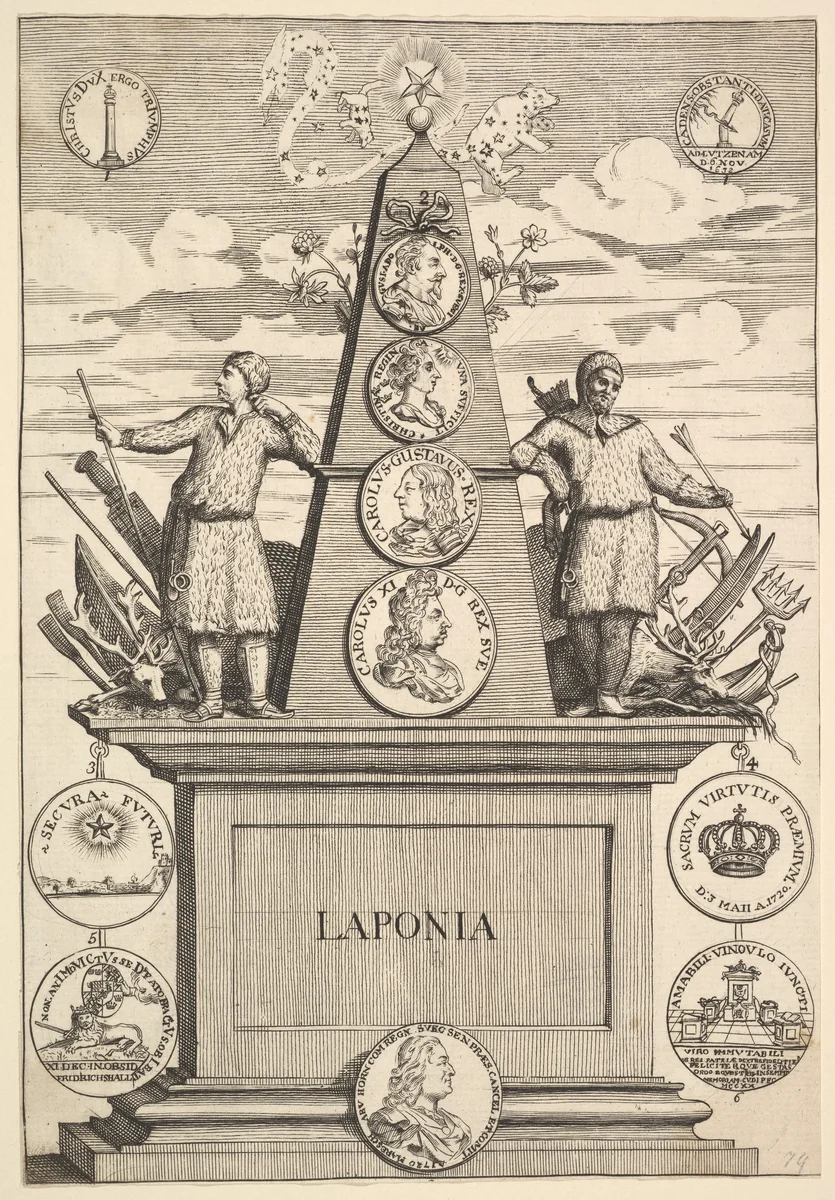 Laponia (Aubry de La Mottraye's "Travels throughout Europe, Asia and into Part of Africa...," London, 1724, pl. 312) by William Hogarth, print, 1723-1724