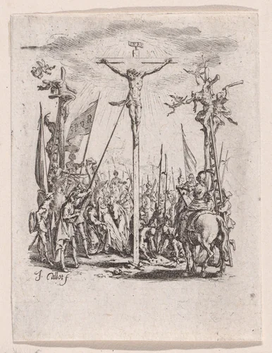 Jésus est Percé d'une Lance (Jesus is Pierced with a Spear), from "La Petite Passion" (The Little Passion) by Jacques Callot, print, 1624-1625