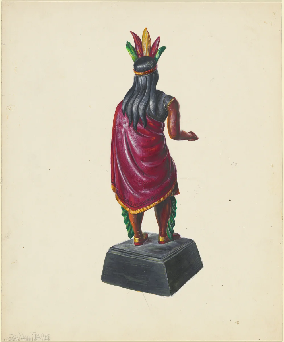 Cigar Store Indian by Walter Hochstrasser, index of american design, 1937