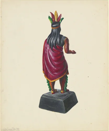 Cigar Store Indian by Walter Hochstrasser, index of american design, 1937