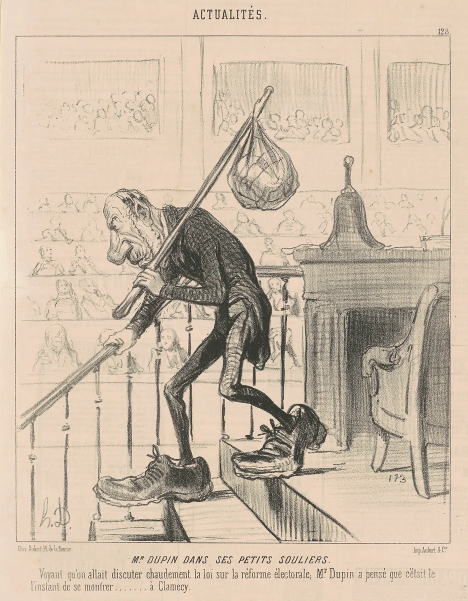 M. Dupin dans ses petits souliers by Honoré Daumier, print, 1850