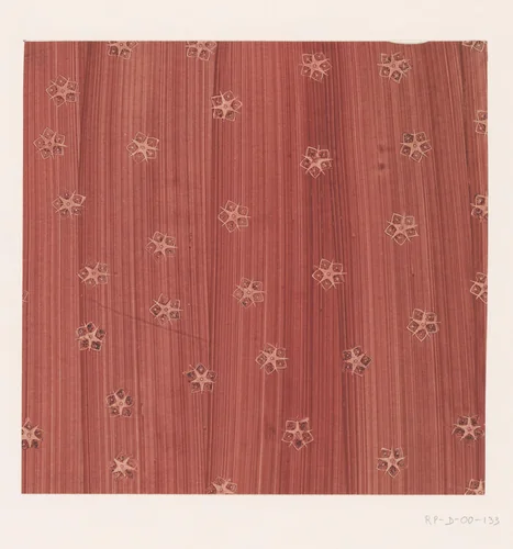 Gestreken stijfselverfpapier in roodbruin met ingedrukt stermotief by anonymous, other, 1850-1950