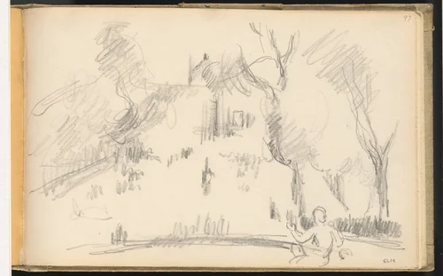 House in a Park by Paul Cezanne, drawing, 1883-1886