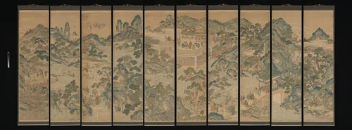 Mythical landscape with immortals by Unidentified Artist, painting, 1800-1899