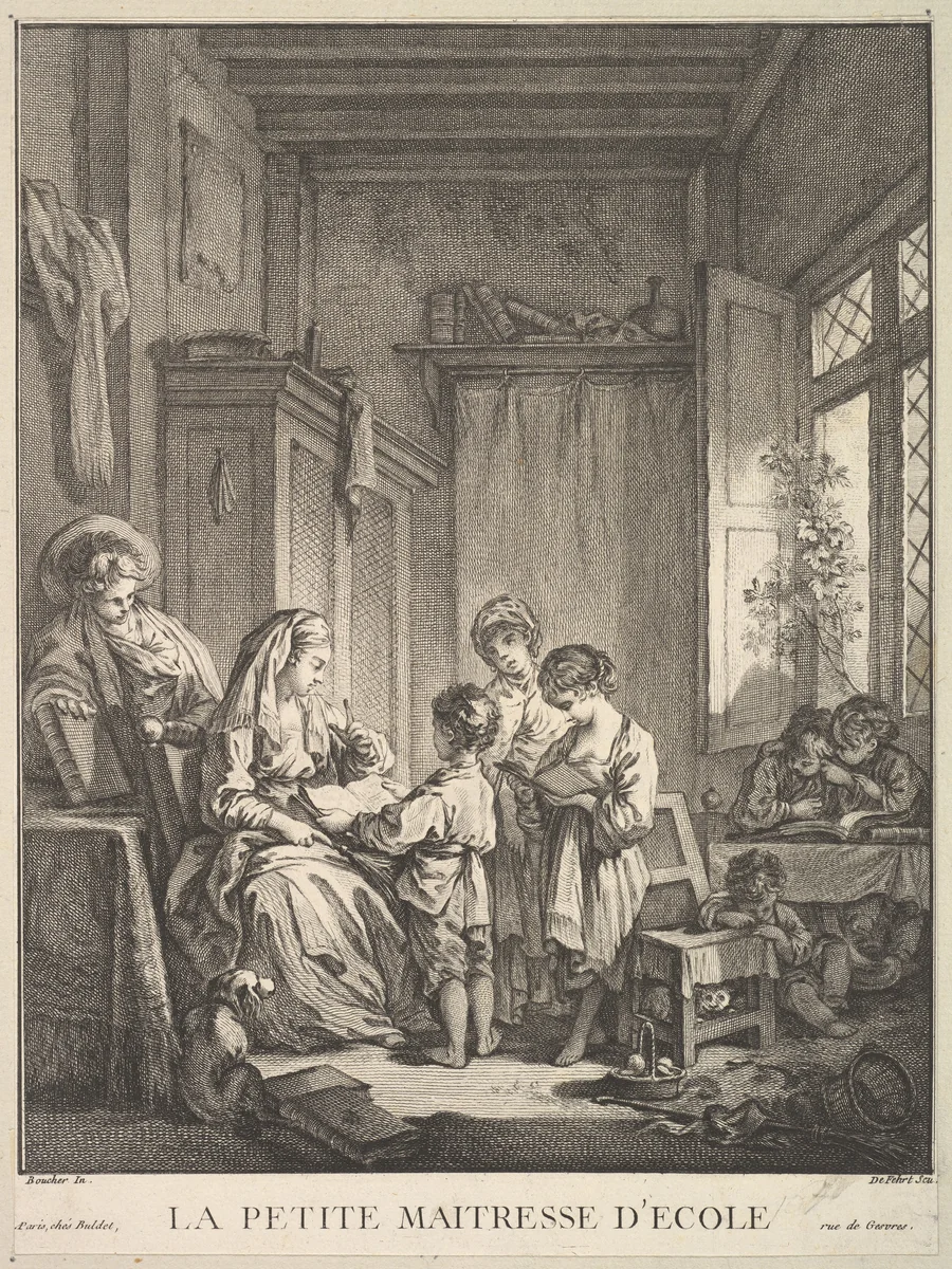 The Little Schoolmistress by A. J. Defehrt, print, 1740-1774