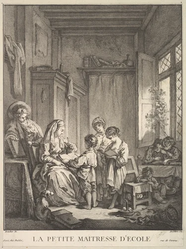 The Little Schoolmistress by A. J. Defehrt, print, 1740-1774