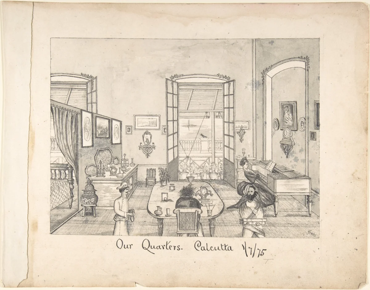 Our Quarters Calcutta by anonymous, drawing, 1875