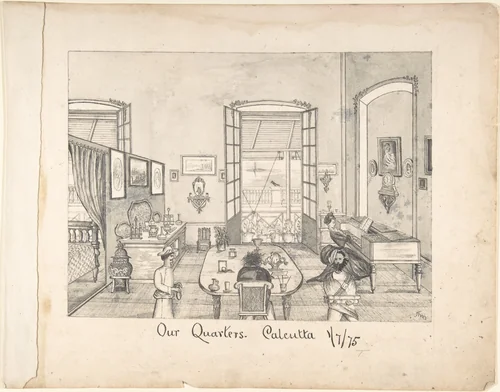 Our Quarters Calcutta by anonymous, drawing, 1875