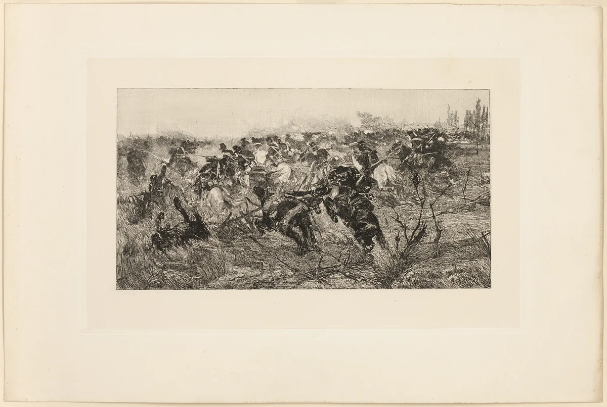 The Cavalry Charge by Giovanni Fattori, print, 1889